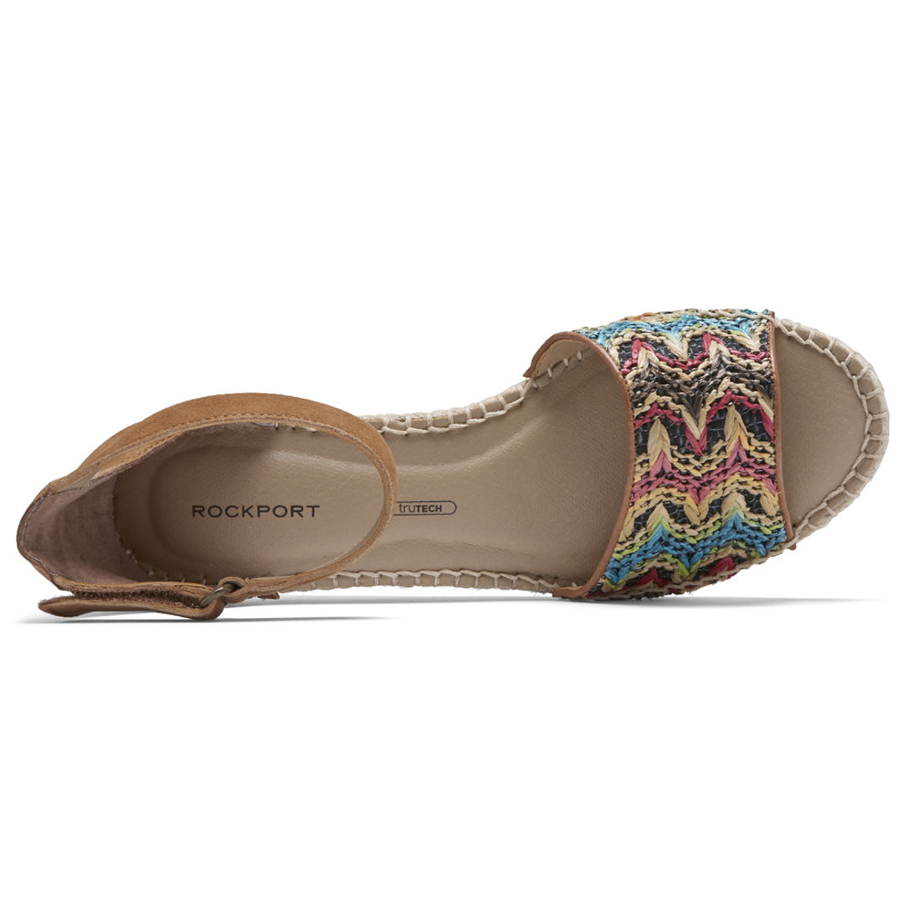 Rockport Sandaler Dame Multicolor - Marah Woven Ankle Strap - WEGY60215